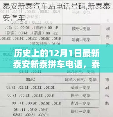 历史上的12月1日最新泰安新泰拼车电话,泰安新泰拼车神器,重塑出行方式,科技引领未来