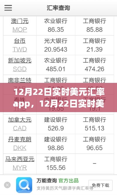 掌握汇率动态，轻松理财，实时美元汇率APP