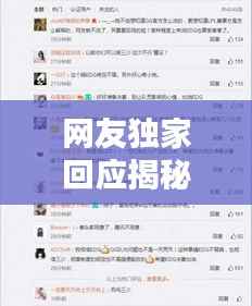 网友独家回应揭秘,网络热议背后的真实声音探索