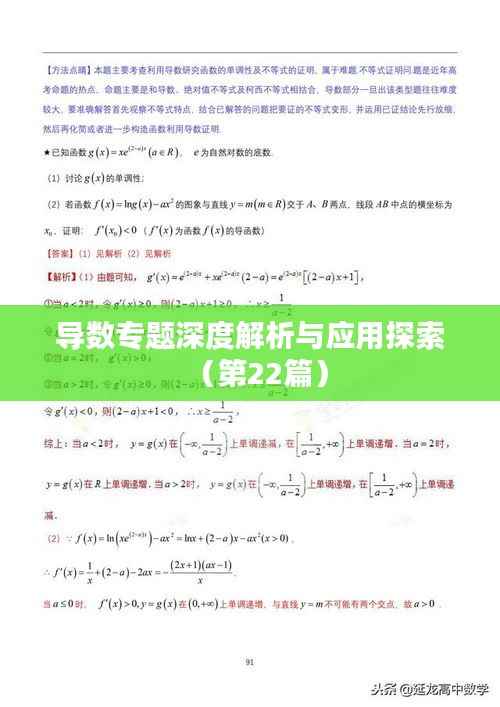 导数专题深度解析与应用探索（第22篇）