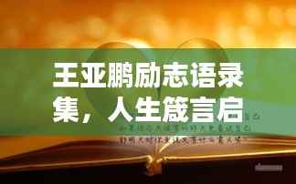 王亚鹏励志语录集,人生箴言启示心灵之路