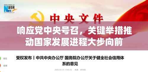 响应党中央号召,关键举措推动国家发展进程大步向前